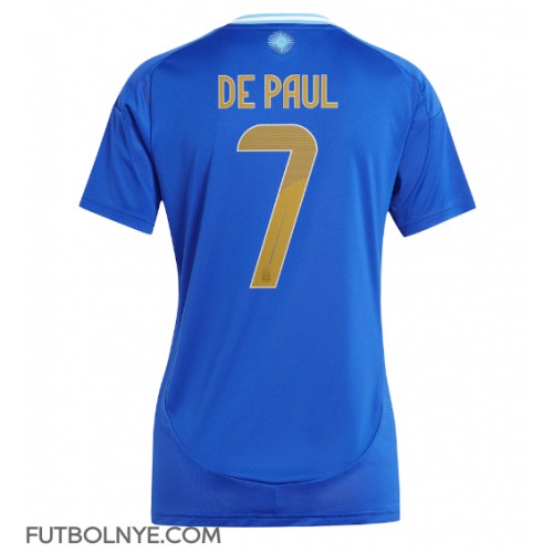 Camiseta Argentina Rodrigo De Paul #7 Visitante Equipación para mujer Copa America 2024 manga corta